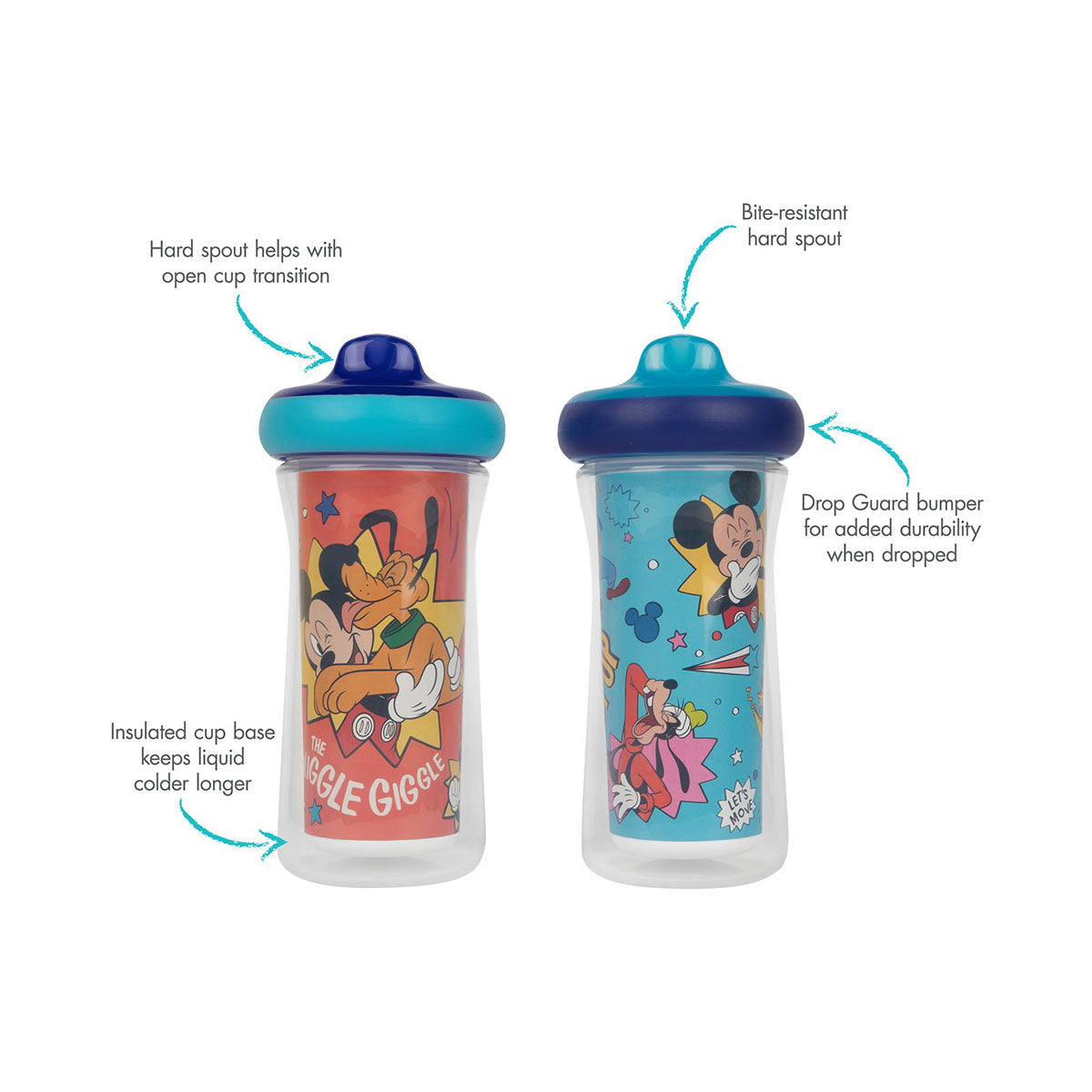 The First Year Disney Mickey Mouse Insulated Sippy Cup, 9 Oz — 2 Pack