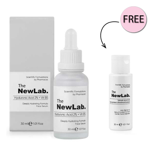 The NewLab Hyaluronic Acid 2% + Vit B5 Face Serum 30ml + Free Cleanser 30ml