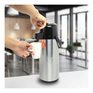 Thermos Tpp-2200 (Satin) Glass Vacuum Pump Pot With Push Button 2.2 Ltr