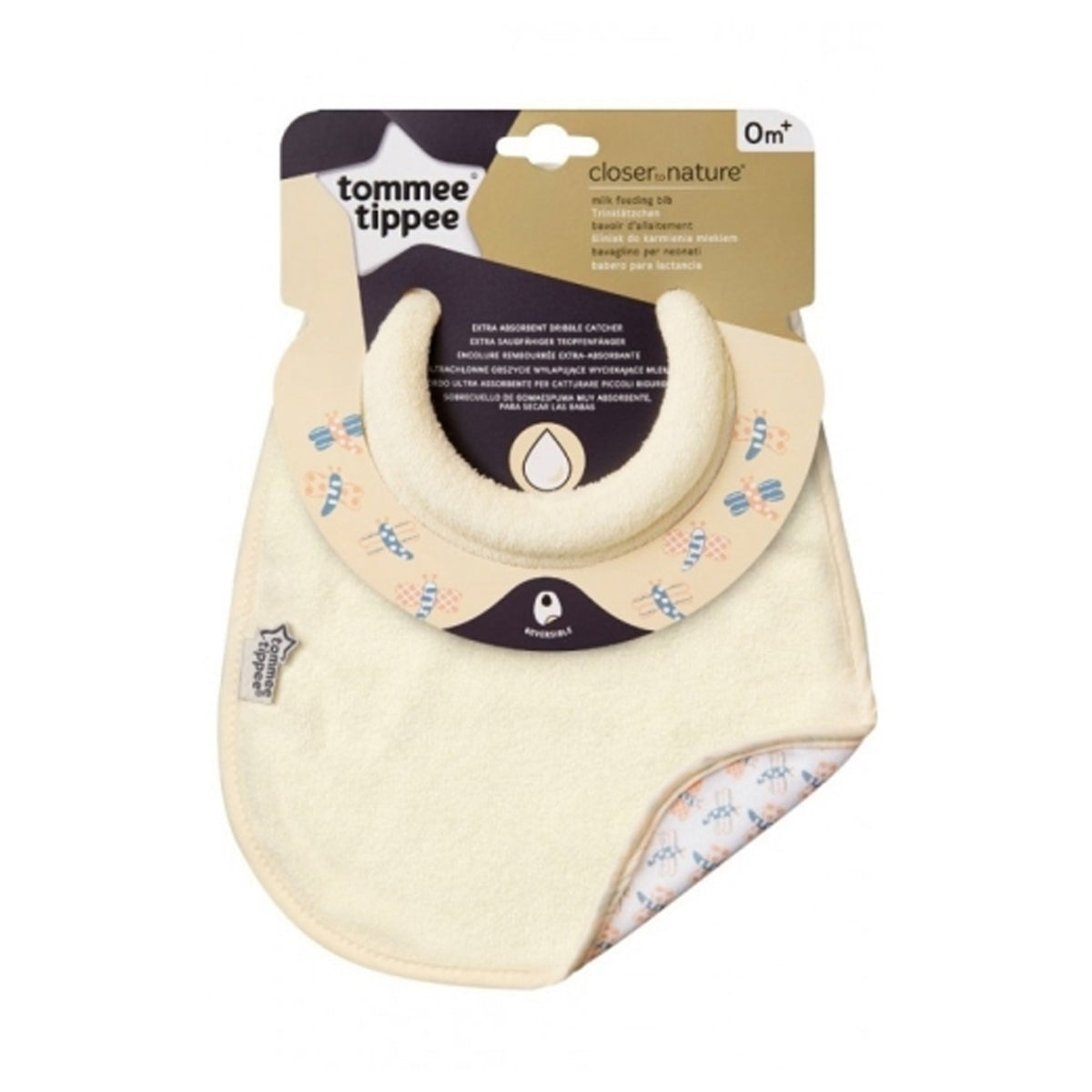 Tommee Tippee Closer to Nature Milk Feeding Bib 1pcs - Cream