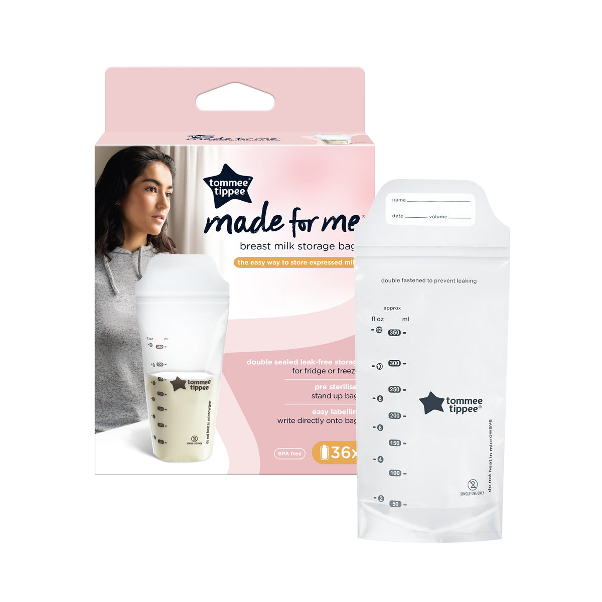 Tommee Tippee Made For Me Milk Storage Bags X36