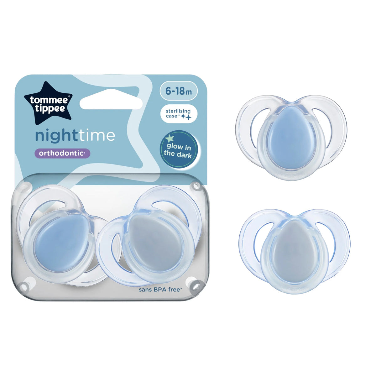 Tommee Tippee Night Time Soother 2Pcs 6-18m Tommee Tippee Night Time Soother 2Pcs 6-18m