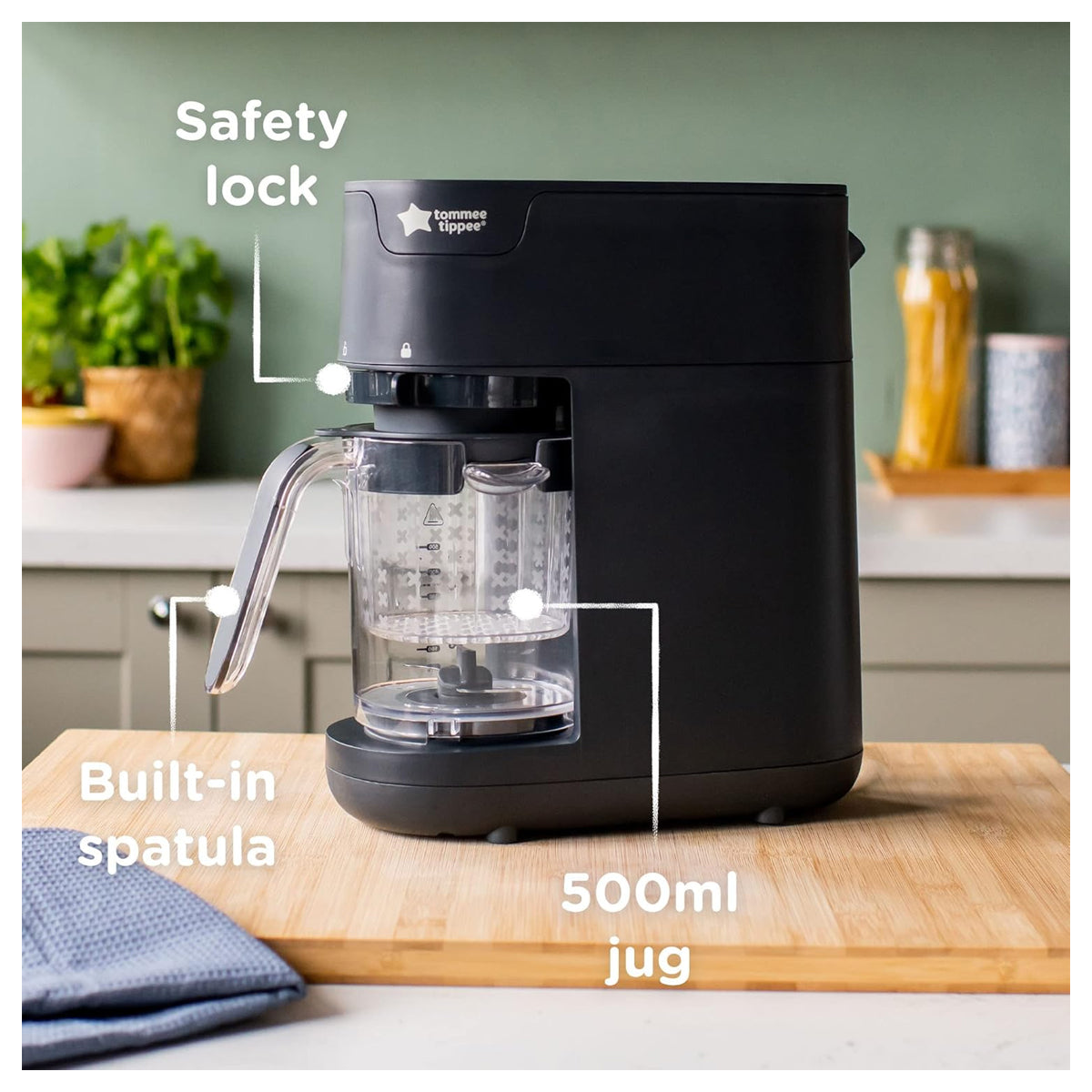 Tommee Tippee Quick Cook 6-in-1 Baby Food Maker - Black