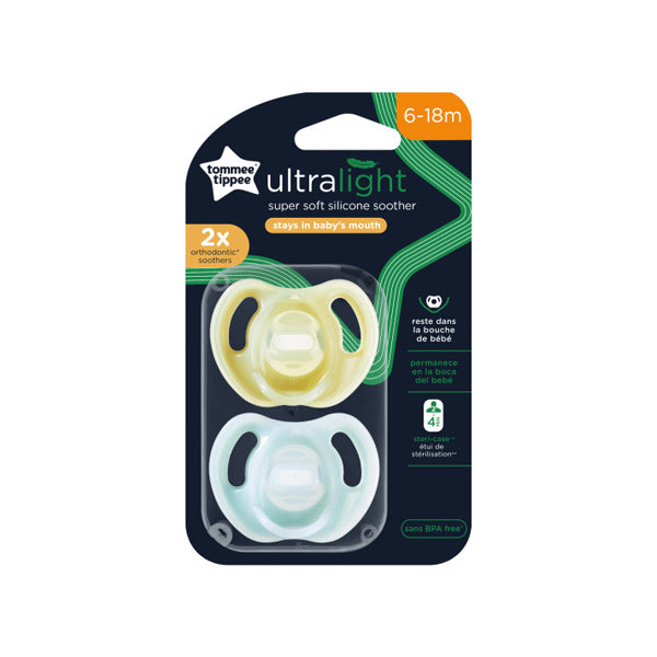 Tommee Tippee Ultra-Light Silicone Soother 2 Pack (6-18m)