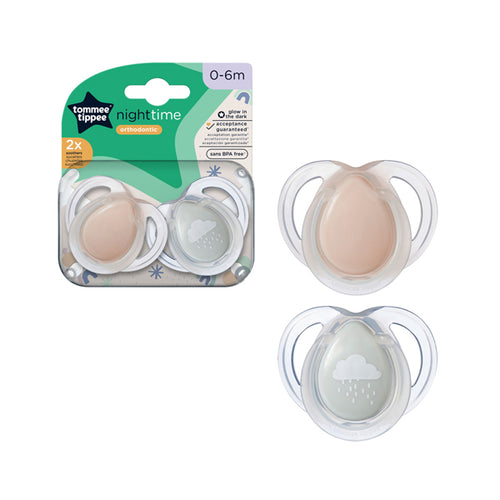 Tommee Tippee Night Time Soother Pack Of 2 (0-6M)