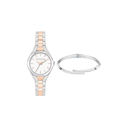 Trussardi Metropolitan R2453159503 Women's Watch 30mm Silver Gold Gift Set