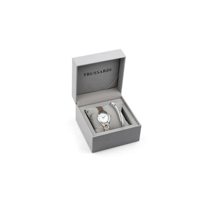 Trussardi Metropolitan R2453159503 Women's Watch 30mm Silver Gold Gift Set