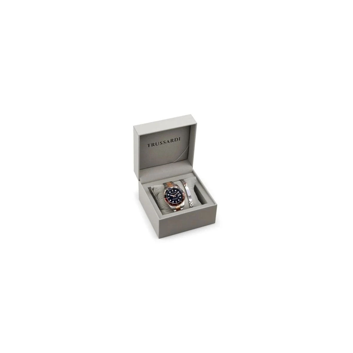 Trussardi R2453169001 Men's Watch 42 Mm Silver Gold Gift Set Trussardi R2453169001 Men's Watch 42 Mm Silver Gold Gift Set