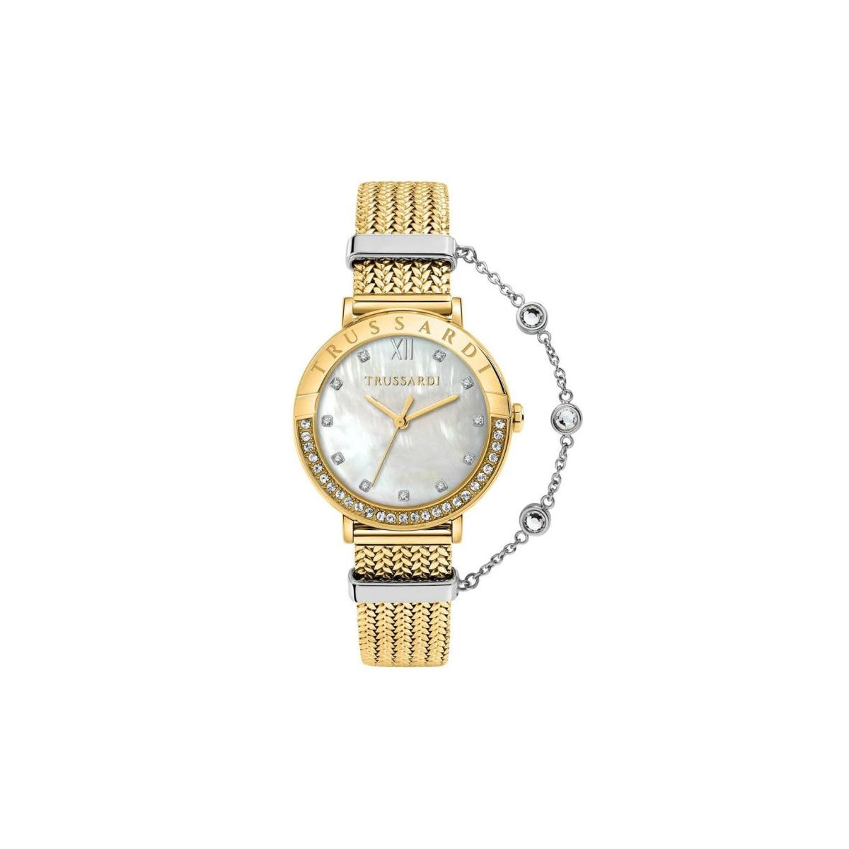 Trussardi T-Vision R2453125508 Women's Watch 30mm Silver Gold Trussardi T-Vision R2453125508 Women's Watch 30mm Silver Gold