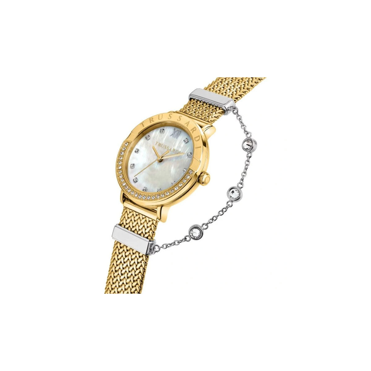 Trussardi T-Vision R2453125508 Women's Watch 30mm Silver Gold Trussardi T-Vision R2453125508 Women's Watch 30mm Silver Gold