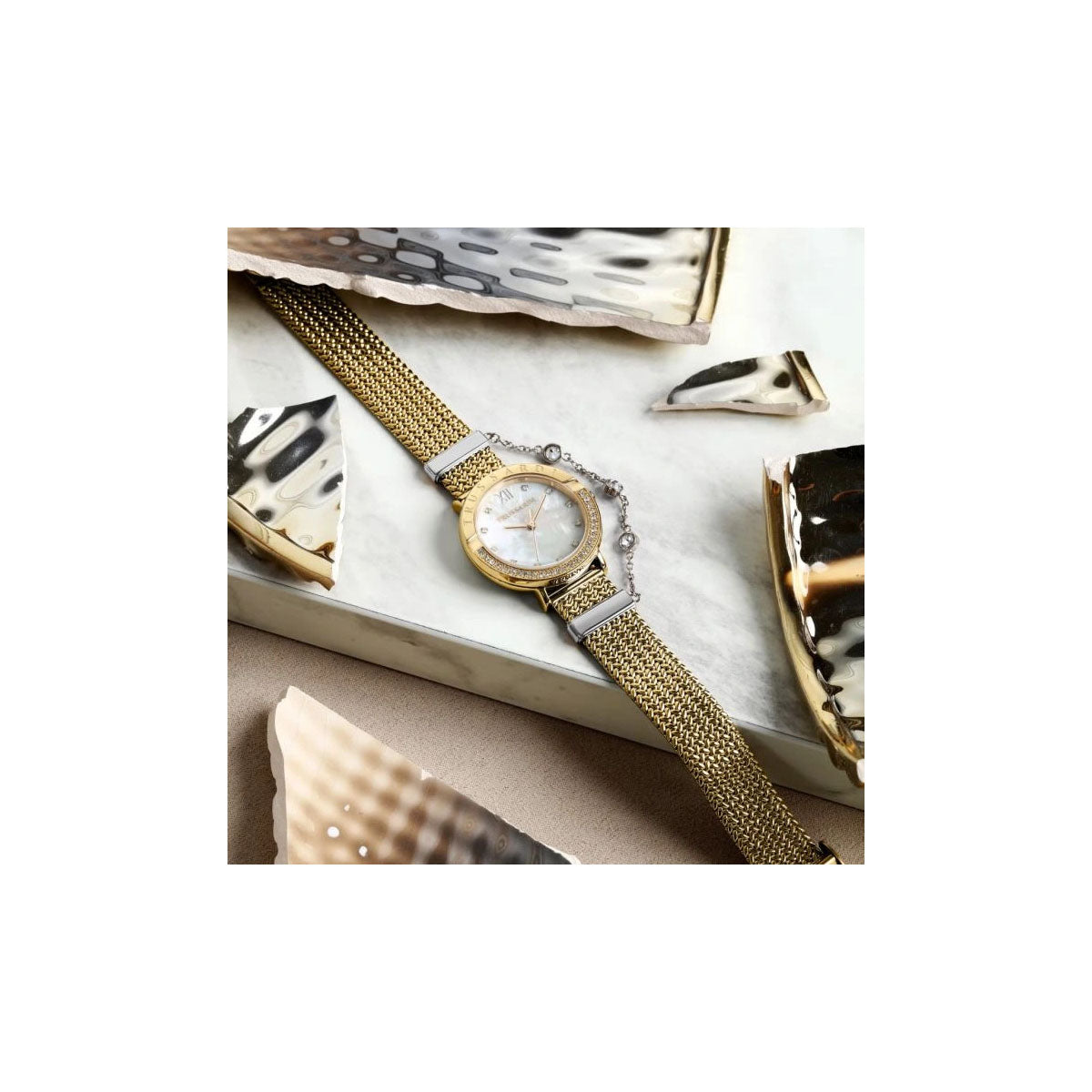 Trussardi T-Vision R2453125508 Women's Watch 30mm Silver Gold Trussardi T-Vision R2453125508 Women's Watch 30mm Silver Gold