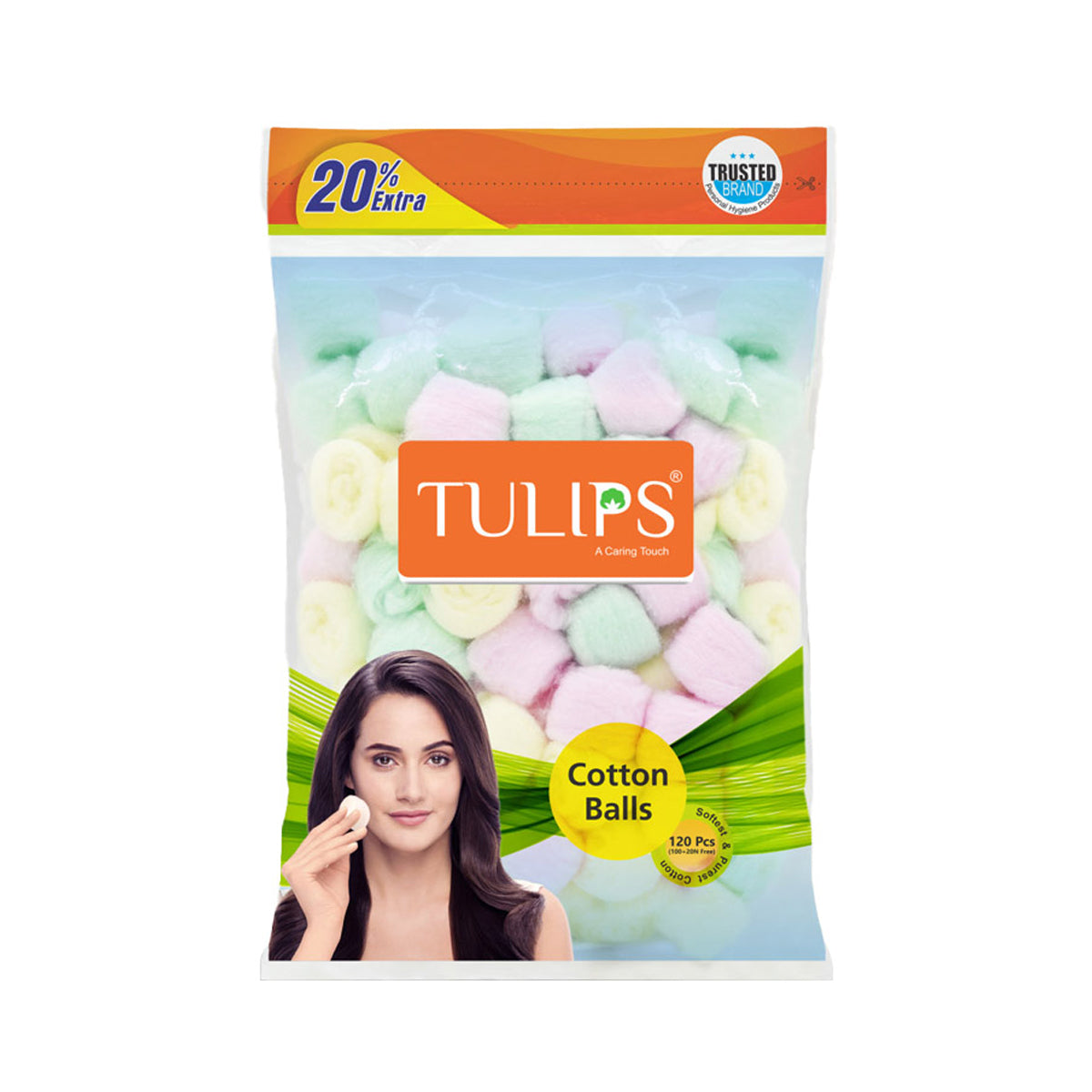 Tulips Colored Cotton Balls 120pcs