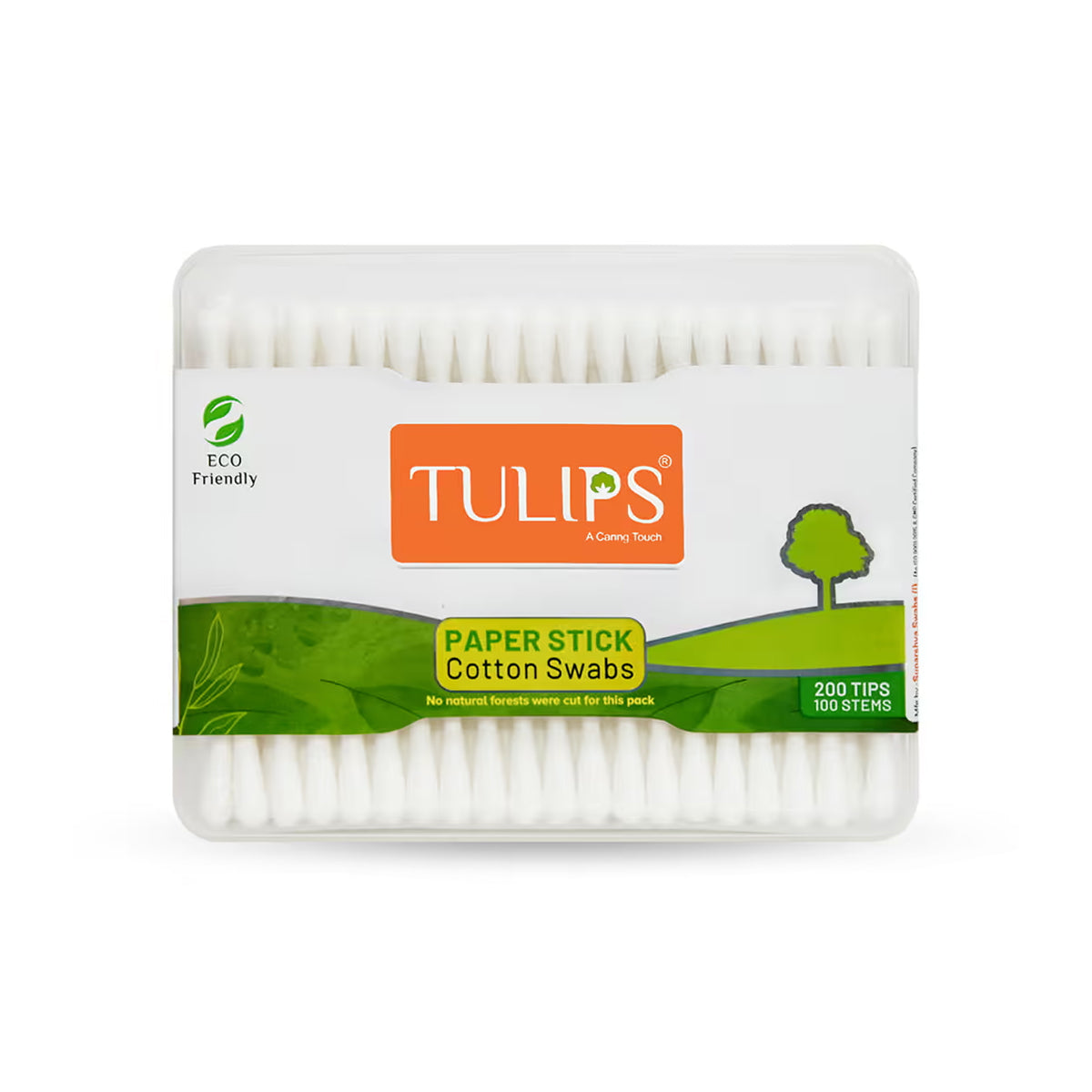 Tulips Paper Stick Cotton Swabs 100pcs