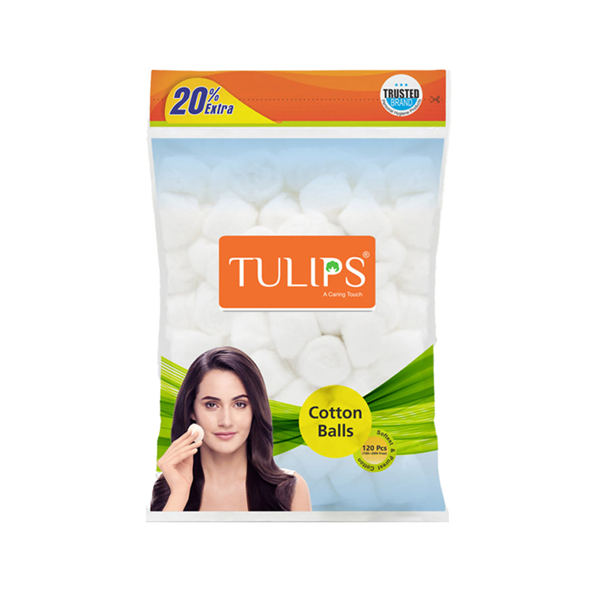 Tulips White Cotton Balls 120pcs