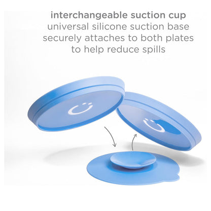 Ubbi 2-Plate Set With Suction Base - Blue