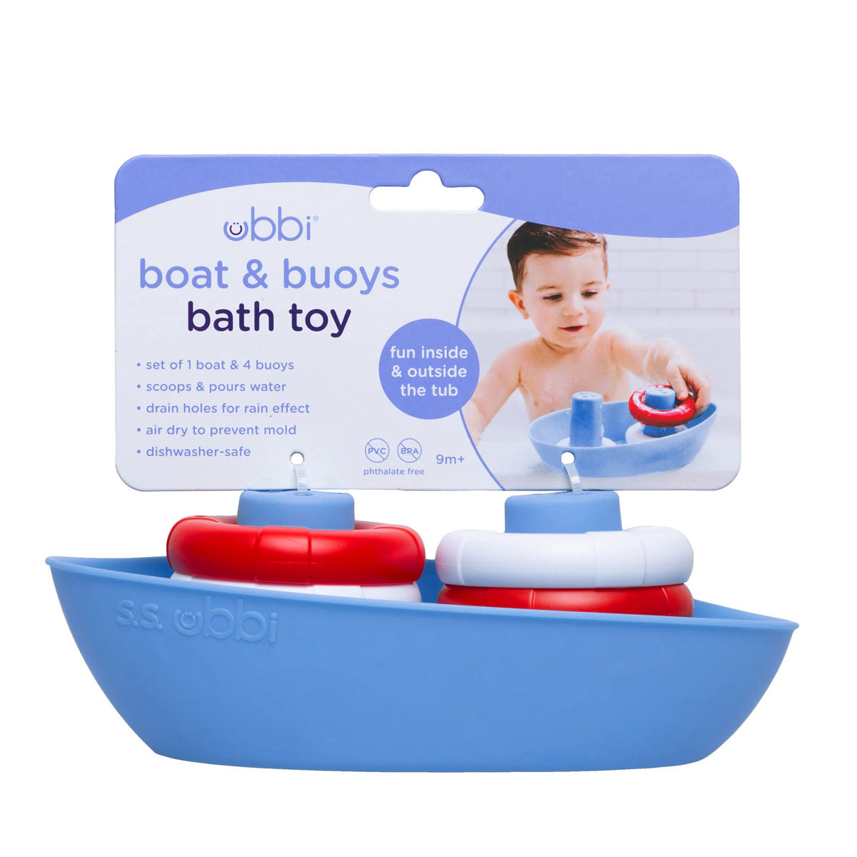 Ubbi Boat And Buoys Bath Toy