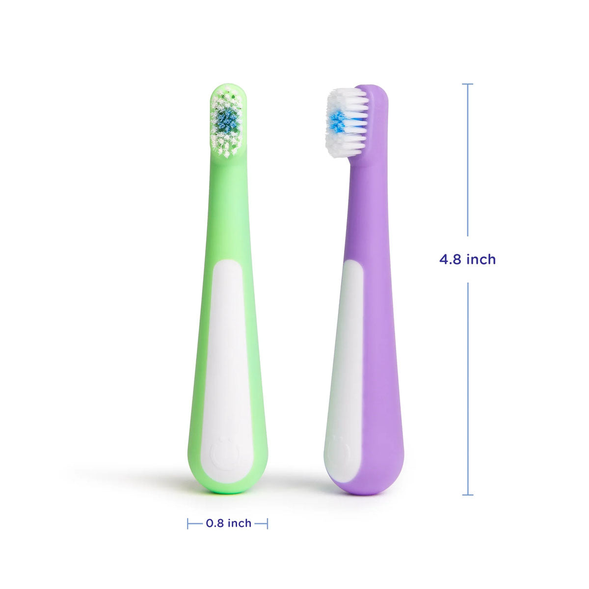Ubbi Bristled Toddler Toothbrush 2-pack - Purple & Green