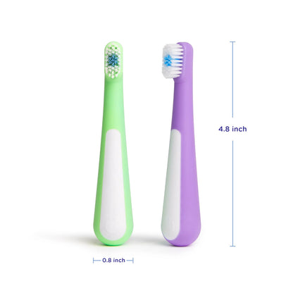 Ubbi Bristled Toddler Toothbrush 2-pack - Purple & Green