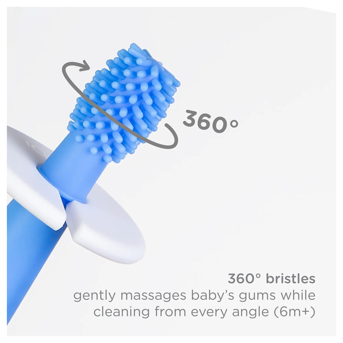 Ubbi Silicone Training Toothbrush Set With Case - Blue