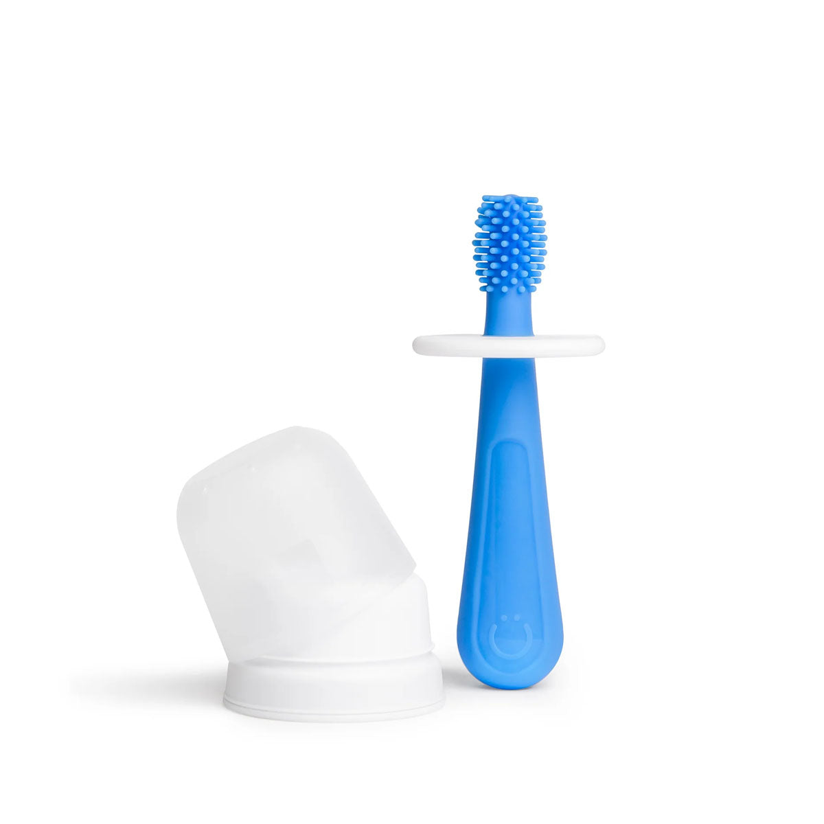 Ubbi Silicone Training Toothbrush Set With Case - Blue