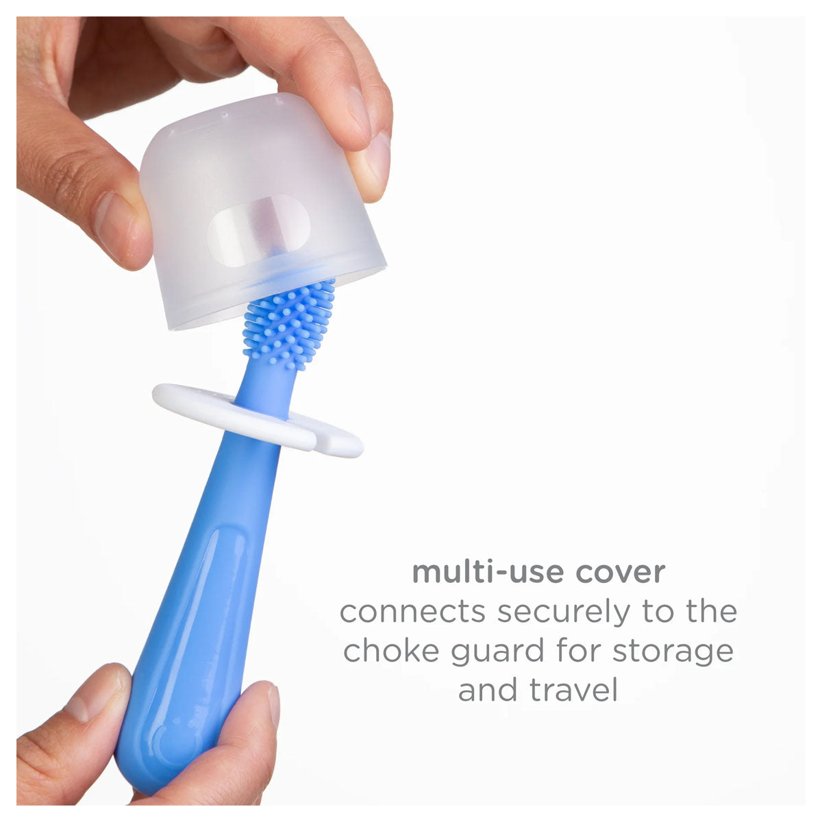 Ubbi Silicone Training Toothbrush Set With Case - Blue