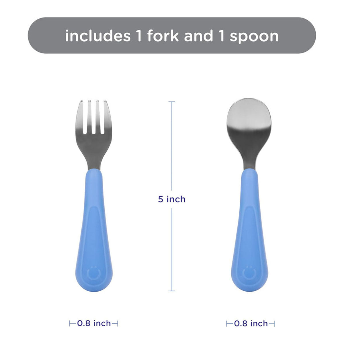 Ubbi Stainless Steel Toddler Fork & Spoon Set