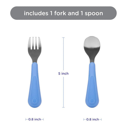 Ubbi Stainless Steel Toddler Fork & Spoon Set