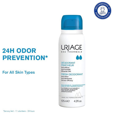 Uriage Fresh Deodorant Spray for Sensitive Skin 24h Protection 125ml