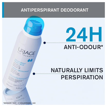 Uriage Fresh Deodorant Spray for Sensitive Skin 24h Protection 125ml