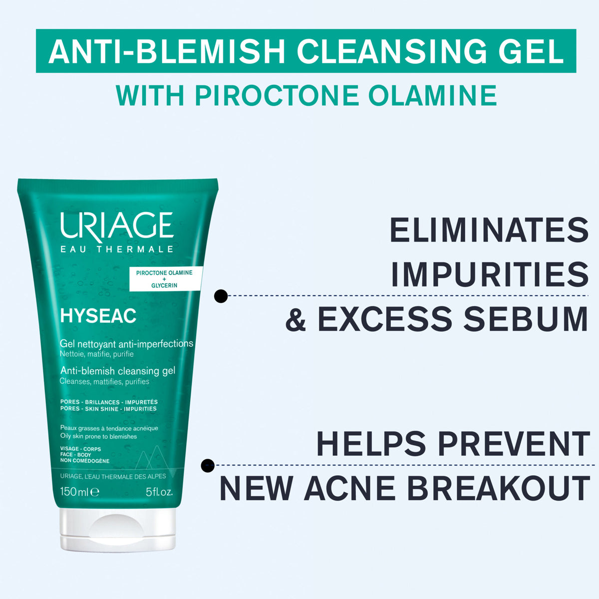Uriage Hyseac - Cleansing Gel 150ml + Free Uriage Hyseac - Cleansing Gel 50ml Uriage Hyseac - Cleansing Gel 150ml + Free Uriage Hyseac - Cleansing Gel 50ml