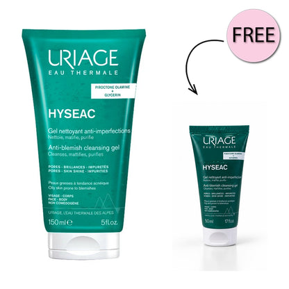 Uriage Hyseac - Cleansing Gel 150ml + Free Uriage Hyseac - Cleansing Gel 50ml
