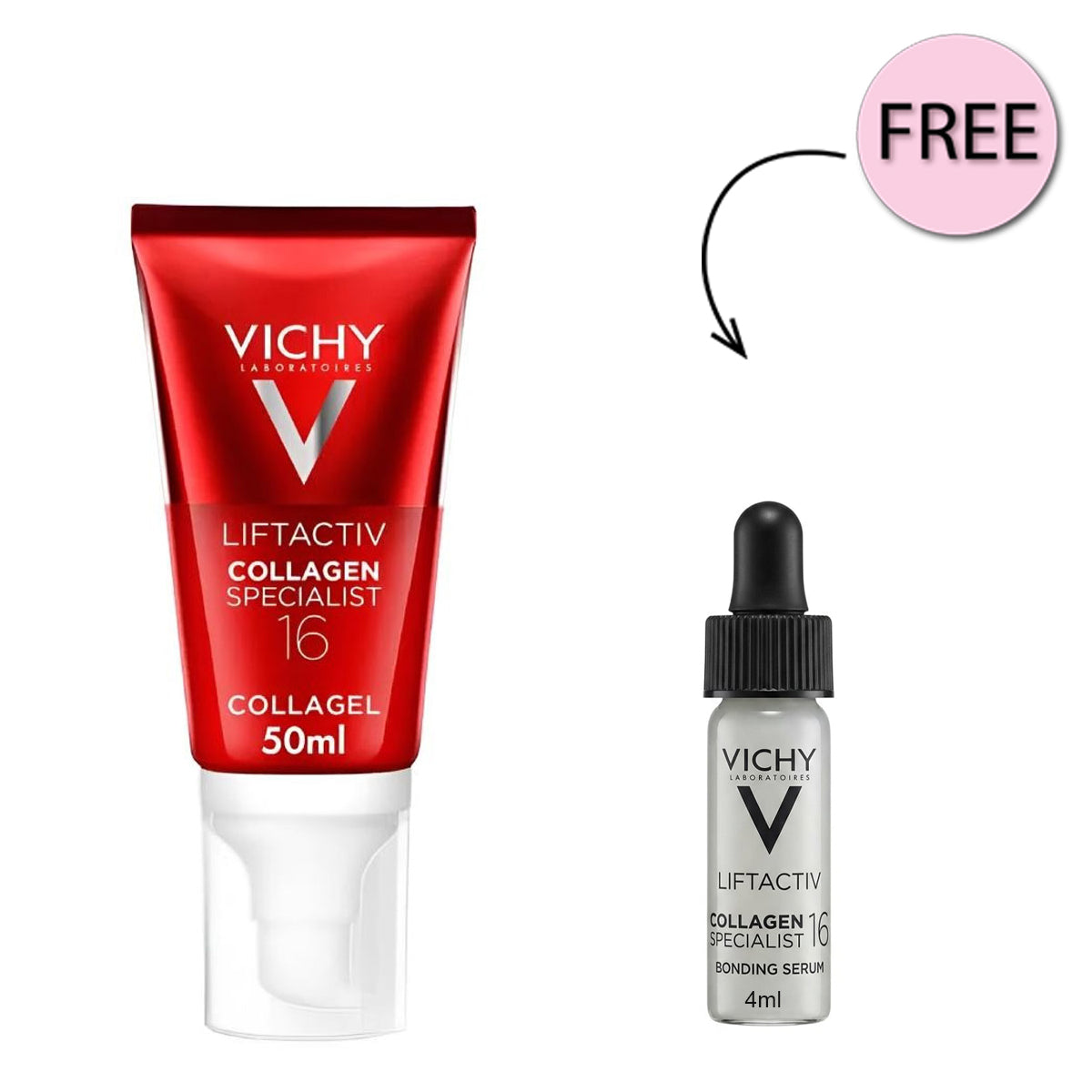 Vichy LiftActiv Collagen Specialist 16 Glow Boosting Gel 50ml + Free Vichy Collagen Specialist 16 Bonding Serum 4ml
