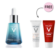 Load image into Gallery viewer, VICHY MINERAL 89 PROBIOTIC  FRACTIONS SERUM 30ML + FREE LIFTACTIV B3 SERUM 5ML + FREE UV AGE DAILY SPF 50+ 3ML