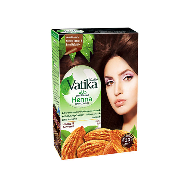 Vatika Henna Hair Colour Henna & Almond Natural Brown 4 