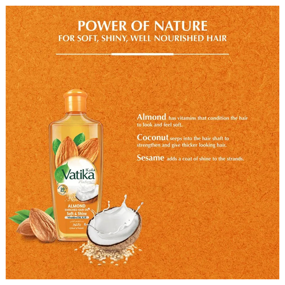 Vatika Natural Almond Enriched Hair Oil 200ml
