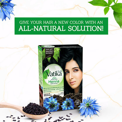 Vatika Henna Hair Colour Henna & Blackseed Natural Black 1