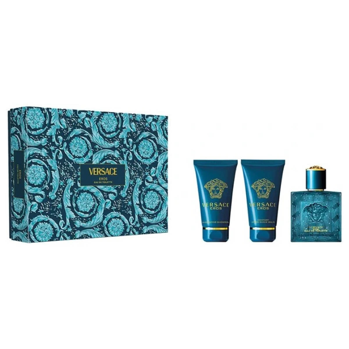 Versace Eros Edt 50ml & After Shave Balm 50ml & Shower Gel 50ml Set