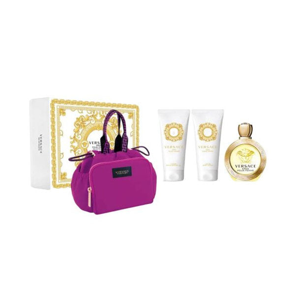 Versace Eros Pour Fomme Edt 100ml + Shower Gel 100ml + Body Lotion 100ml + Bag Gift Set For Women