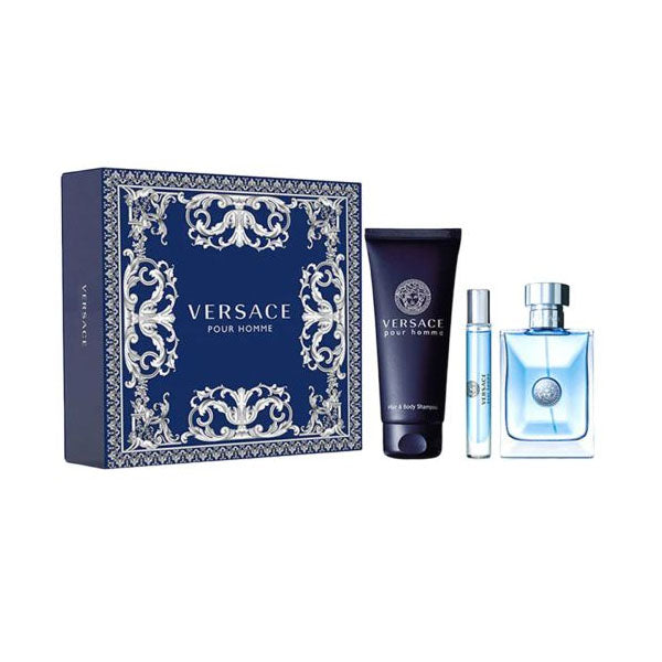 Versace Pour Homme Edt 100ml + Edt 10ml + Shower Gel 150ml Gift Set For Men