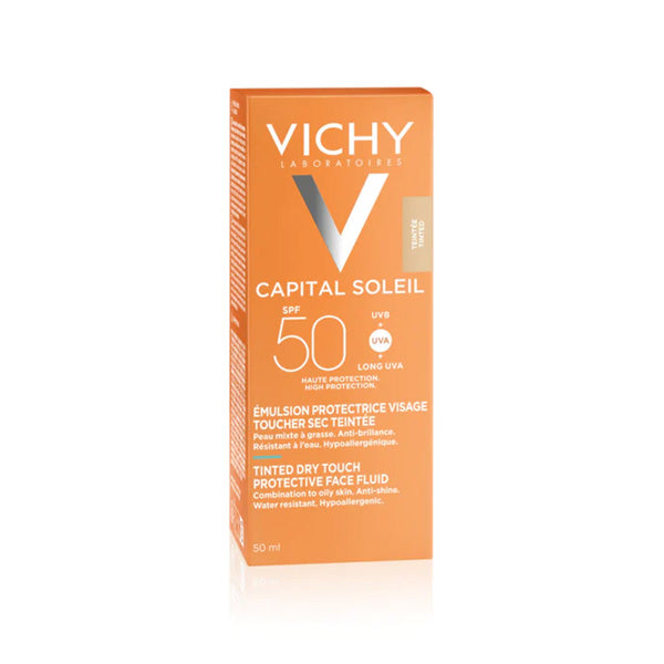 Vichy Capital Soleil Tinted Dry Touch Protective Face Fluid For Combination To Oily Skin  SPF 50+ 50ml
