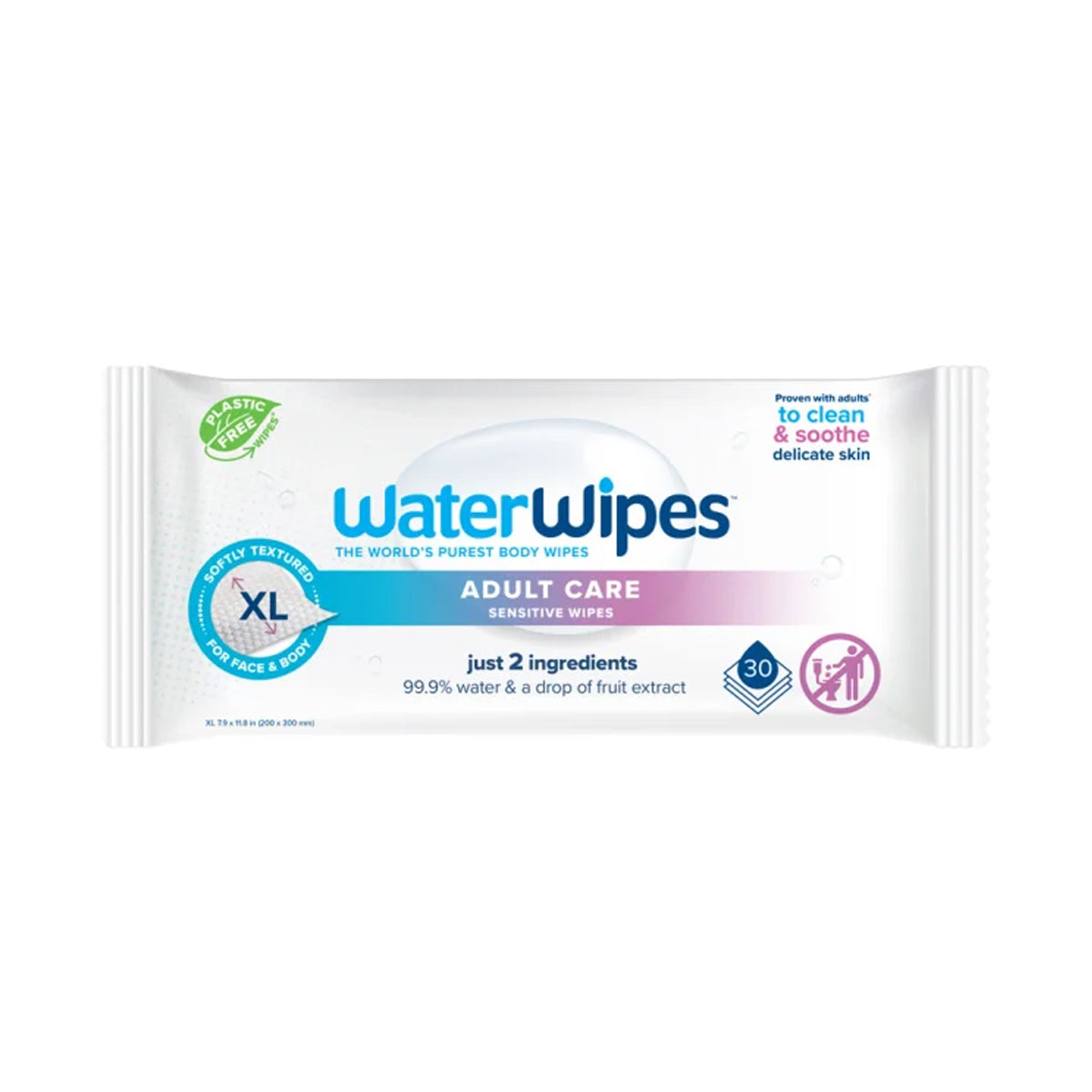 WaterWipes Adult Care Sensitive Wipes 30 Pieces WaterWipes Adult Care Sensitive Wipes 30 Pieces