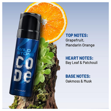 Wild Stone Code Titanium Body Perfume Spray for Men 120ml