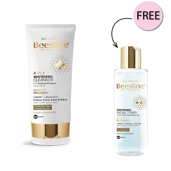 BEESLINE 4 IN 1 WHITENING CLEANSER + FREE BEESLINE WHITENING FACIAL TONER 200 ML