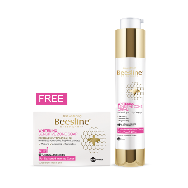 BEESLINE WHITENING SENSITIVE ZONE CREAM +  FREE WHITENING SENSITIVE ZONE SOAP