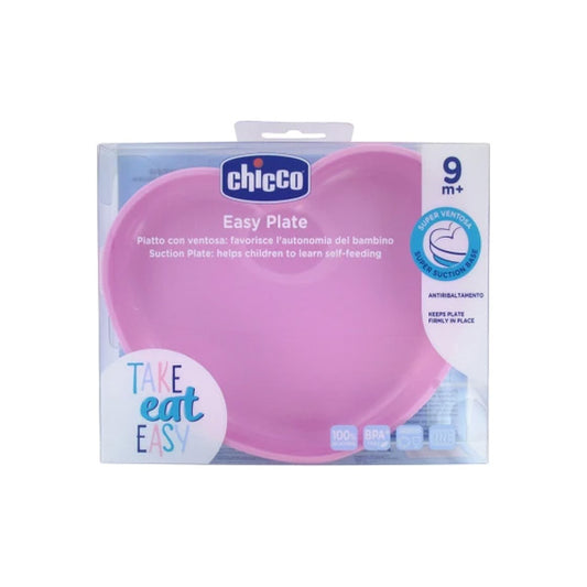 CHICCO SILICONE HEART SHAPED PLATE 9M+