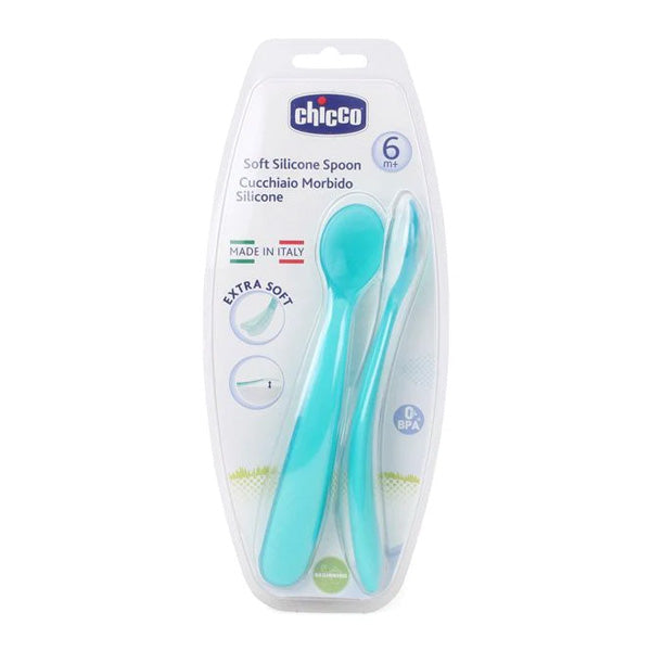 Chicco Soft Silicon Spoon Bi- Pack 6m+