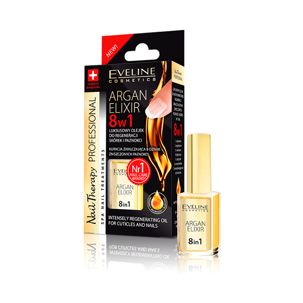 EVELINE ARGAN ELIXIR 8IN1 INTENSELY REGENERATING OIL FOR CUTICLES AND NAILS