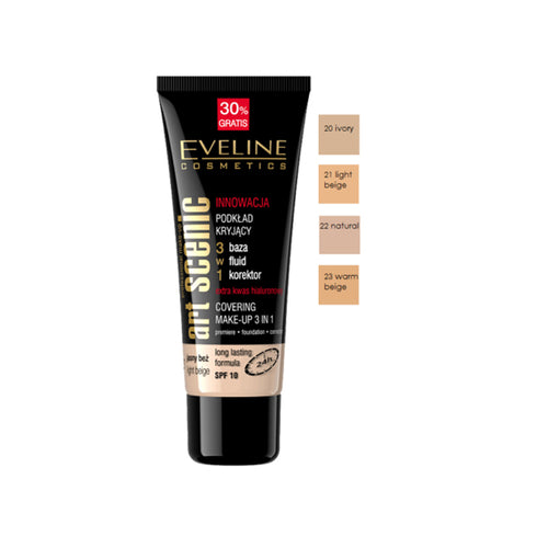 EVELINE ART SCENIC COVER FOUNDATION 3 IN 1 PRIMER , FOUNDATION AND CORRECTOR