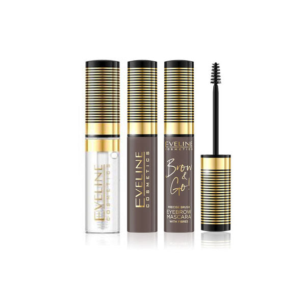 EVELINE BROW AND GO PRECISE BRUSH EYEBROW MASCARA WITH FIBERS