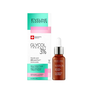 EVELINE GLYCOL THERAPY 3% MULTIPEPTIDE ANTI-WRINKLE TREATMENT SERUM 18ML